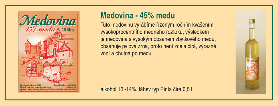 Medovina 45 % medu - detail